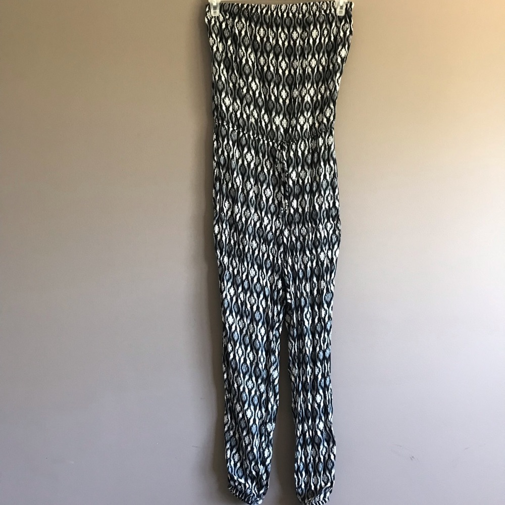 Maurices patterned strapless jumpsuit